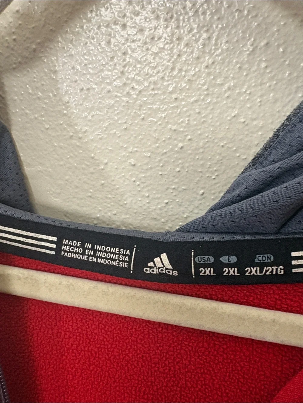 adidas Red and Gray Wisconsin Zip-Up Hoodie